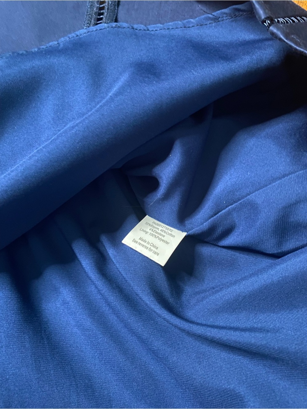 Parker Navy Pleated Mini Dress Size M Spaghetti Strap Date Night - Picture 10 of 10